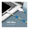 LogiLink USB 2.0 Type-C laidas, A/M į C/M, 480 Mbps, 60W, nailoninis, geltonas, 0,5 m