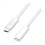 LOGILINK USB 2.0 Type-C ilginamasis laidas – USB-C vyriškas į moterišką, 480 Mbps, 100W Power Delivery, baltas, 1m