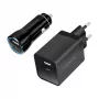 Logilink USB-A/C įkrovimo rinkinys, 15 W, po 1x USB-A, 1x USB-C, juodos spalvos