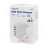 Logilink USB-A įkroviklis, 24 W, 4 prievadai, 4x USB-A, baltas