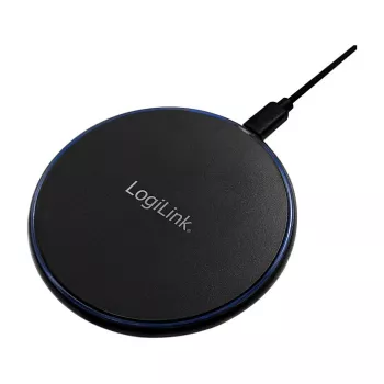 LogiLink belaidis stalinis greitasis įkroviklis 10 W Qi įkrovimo padėklas juodas