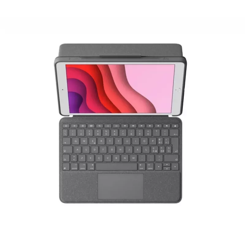 Logitech Combo Touch - klaviatūra ir aplanko dėklas - su jutikliniu kilimėliu - su apšvietimu - Apple Smart Connector - QWERTY - italų - grafitas - skirtas Apple 10,2 colio iPad (7 kartos, 8 kartos, 9 kartos)