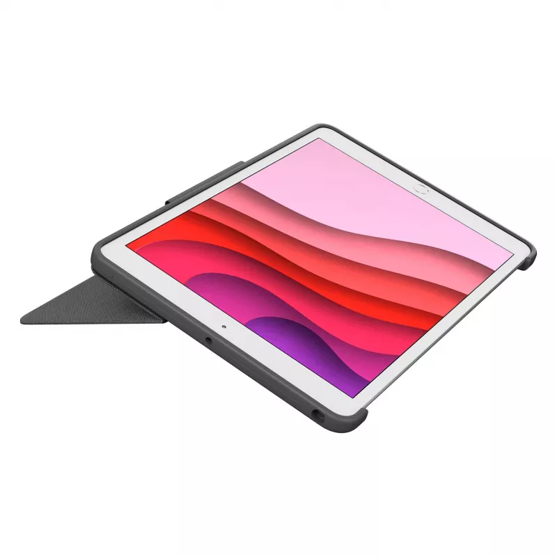 Logitech Combo Touch klaviatūra ir Folio dėklas su jutikliniu kilimėliu, skirtas Apple 10,2 colio iPad (7, 8, 9 kartos) - grafito spalvos - UK išdėstymas