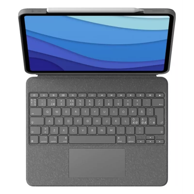 Logitech Combo Touch klaviatūros dėklas su jutikliniu kilimėliu, skirtas iPad (7, 8, 9 kartos) - Pan Nordic išdėstymas - Graphite