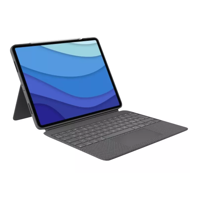 Logitech Combo Touch klaviatūros dėklas su jutikliniu kilimėliu, skirtas iPad (7, 8, 9 kartos) - Pan Nordic išdėstymas - Graphite