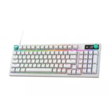 Logitech G316 X 98 Compact Mechanical Gaming Keyboard, GX Brown Tactile, LIGHTSYNC RGB, White, German Layout