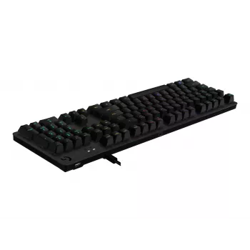 Logitech G512 Carbon mechaninė žaidimų klaviatūra - GX Brown Tactile, LIGHTSYNC RGB, USB prailginimas, aviacinio aliuminio korpusas, pilno dydžio