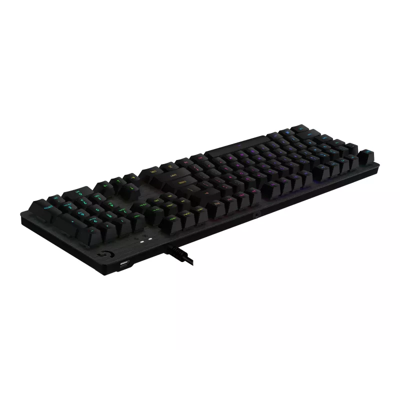 Logitech G512 Carbon mechaninė žaidimų klaviatūra - GX Brown Tactile, LIGHTSYNC RGB, USB prailginimas, aviacinio aliuminio korpusas, pilno dydžio
