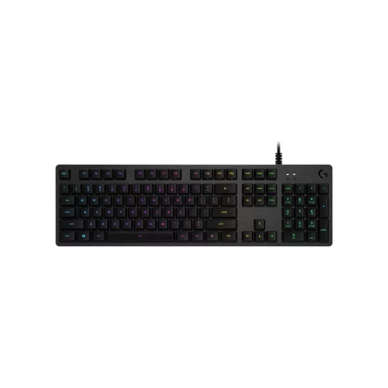 Logitech G512 Carbon mechaninė žaidimų klaviatūra - GX Brown Tactile, LIGHTSYNC RGB, USB prailginimas, aviacinio aliuminio korpusas, pilno dydžio