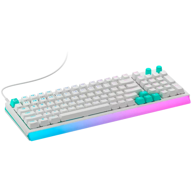 LOGITECH G512 X 98 Wired Gaming Keyboard - White - US International - USB - Tactile (GX Brown)