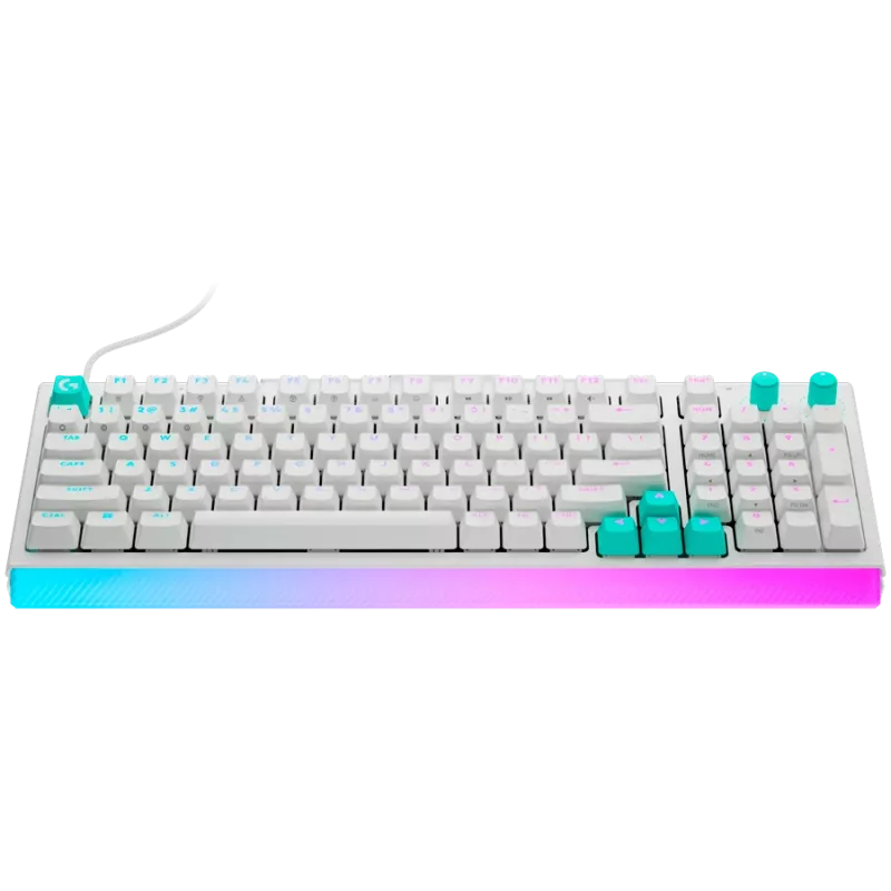 LOGITECH G512 X 98 Wired Gaming Keyboard - White - US International - USB - Tactile (GX Brown)