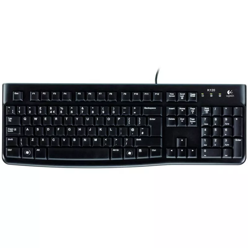 Logitech K120 for Business USB klaviatūra, laidinė, pilno dydžio, juoda