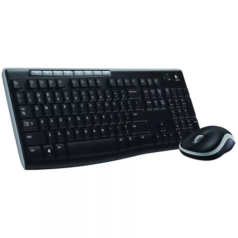 Logitech MK270 belaidis rinkinys – pilno dydžio RF 2.4 GHz klaviatūra ir pelė (juoda)