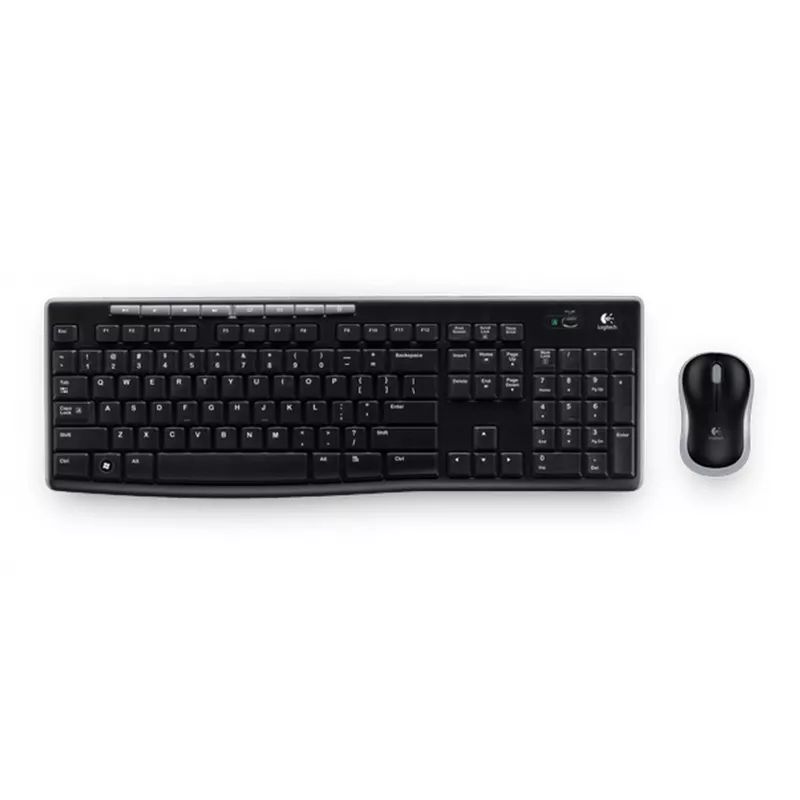 Logitech MK270 belaidis rinkinys – pilno dydžio RF 2.4 GHz klaviatūra ir pelė (juoda)