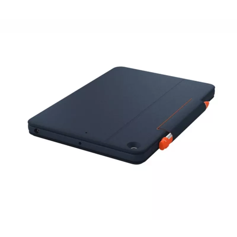 Logitech Rugged Combo 3 Touch for Education - klaviatūra ir dėklas su atverčiamu viršeliu - su jutikliniu kilimėliu - Apple Smart Connector - AZERTY - prancūzų - klasikinė mėlyna - skirta švietimui - skirta Apple 10,2 colių iPad