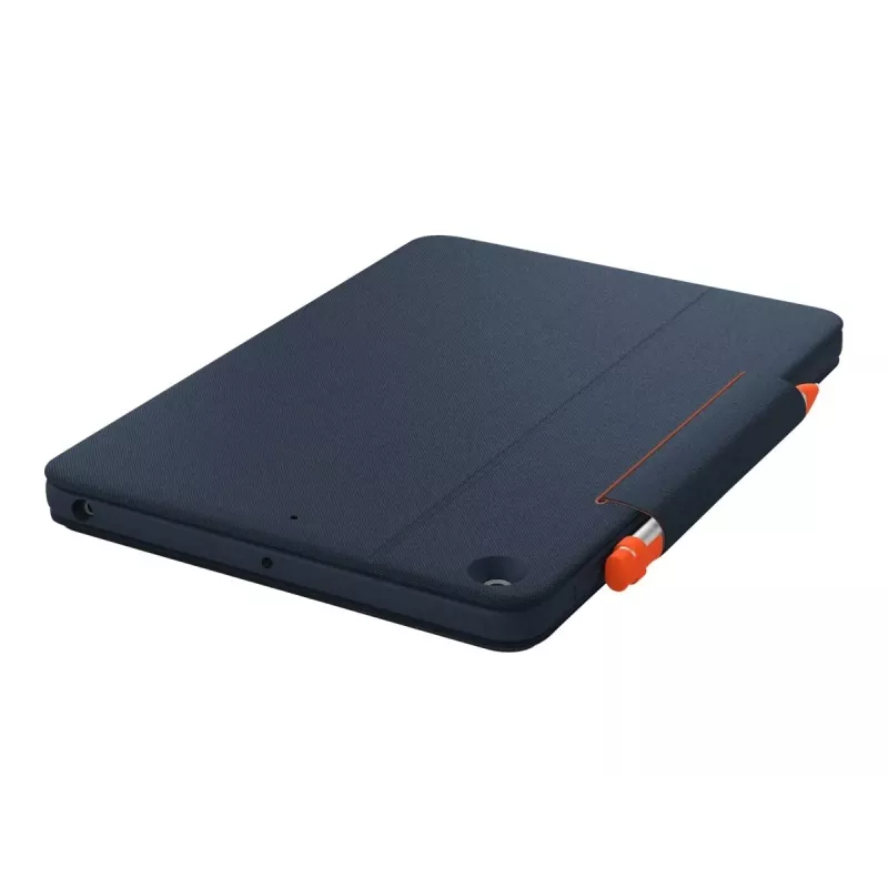Logitech Rugged Combo 3 Touch for Education - klaviatūra ir dėklas su atverčiamu viršeliu - su jutikliniu kilimėliu - Apple Smart Connector - AZERTY - prancūzų - klasikinė mėlyna - skirta švietimui - skirta Apple 10,2 colių iPad