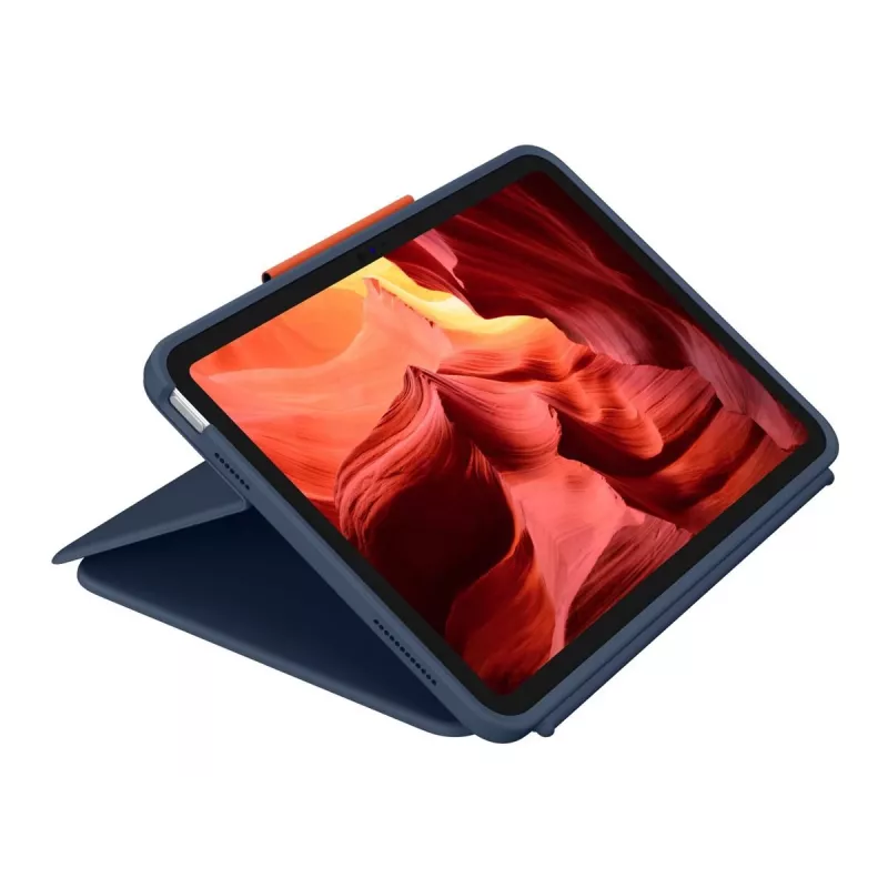 Logitech Rugged Combo 4 Keyboard Case with Trackpad for iPad 10th Gen, Apple Smart Connector, Classic Blue