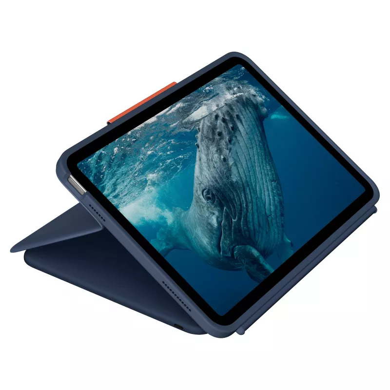 Logitech Rugged Combo 4c Touch Classic Blue (CH) klaviatūros dėklas su jutikliniu kilimėliu, skirtas iPad 7/8/9