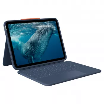 Logitech Rugged Combo 4c Touch Classic Blue (CH) klaviatūros dėklas su jutikliniu kilimėliu, skirtas iPad 7/8/9