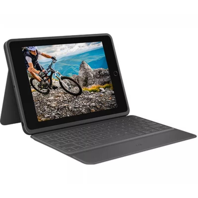 Logitech Rugged Folio Graphite Keyboard Case, skirta iPad 7/8/9