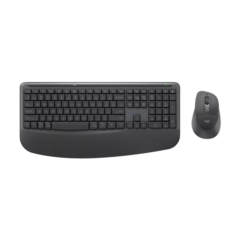 Logitech Signature Comfort Plus Combo MK880 for Business - Klaviatūros ir pelės rinkinys - Viso dydžio - su LED akumuliatoriaus indikatoriumi - Belaidis - USB-C, Bluetooth LE - QWERTZ - Vokiška - Grafitas