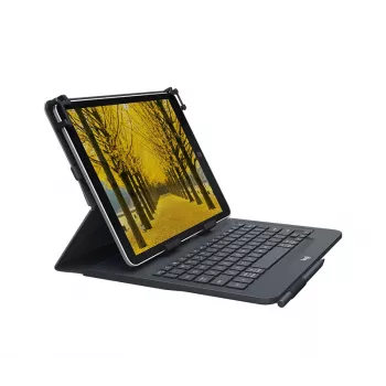 Logitech universali klaviatūra ir dėklas 9-10 colių planšetėms, Bluetooth 3.0, QWERTZ šveicariška vokiška išdėstymas, grafitas