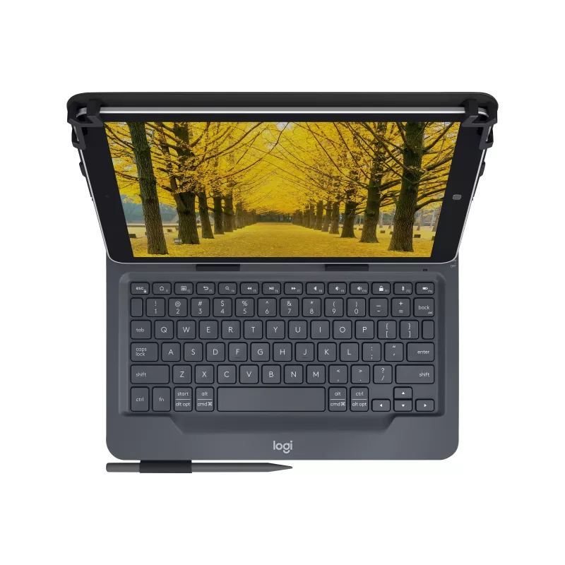 Logitech universali klaviatūra ir dėklas 9-10 colių planšetėms, Bluetooth 3.0, QWERTZ šveicariška vokiška išdėstymas, grafitas