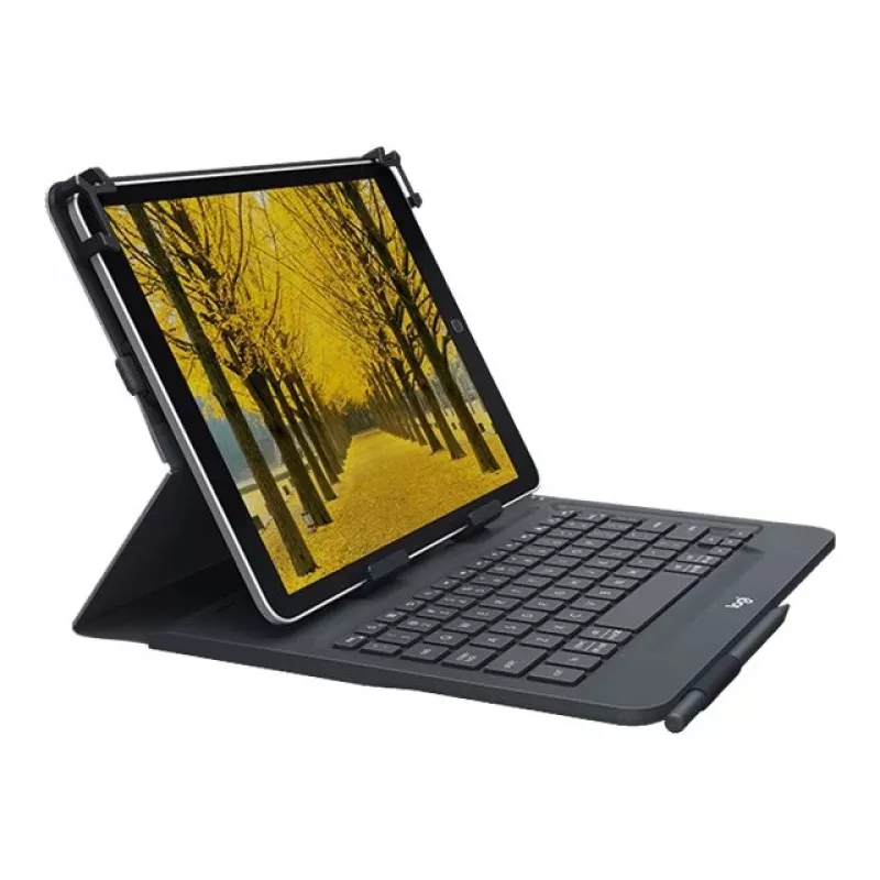 Logitech universali klaviatūra ir dėklas 9-10 colių planšetėms, Bluetooth 3.0, QWERTZ šveicariška vokiška išdėstymas, grafitas