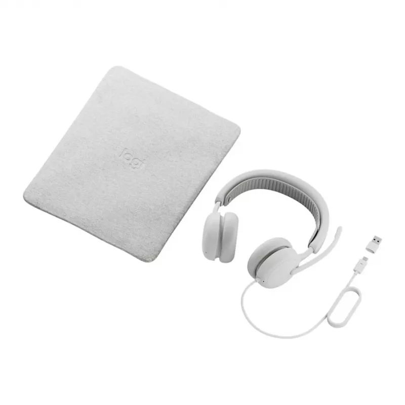 Logitech Zone Wired 2 On-Ear USB-C ausinės su triukšmą slopinančiu mikrofonu, Off-White