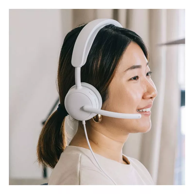 Logitech Zone Wired 2 On-Ear USB-C ausinės su triukšmą slopinančiu mikrofonu, Off-White