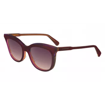 Longchamp LO738S moteriški akiniai nuo saulės – Havana acetato rėmelis, rudi gradientiniai lęšiai, UV400, 53/18/140 mm