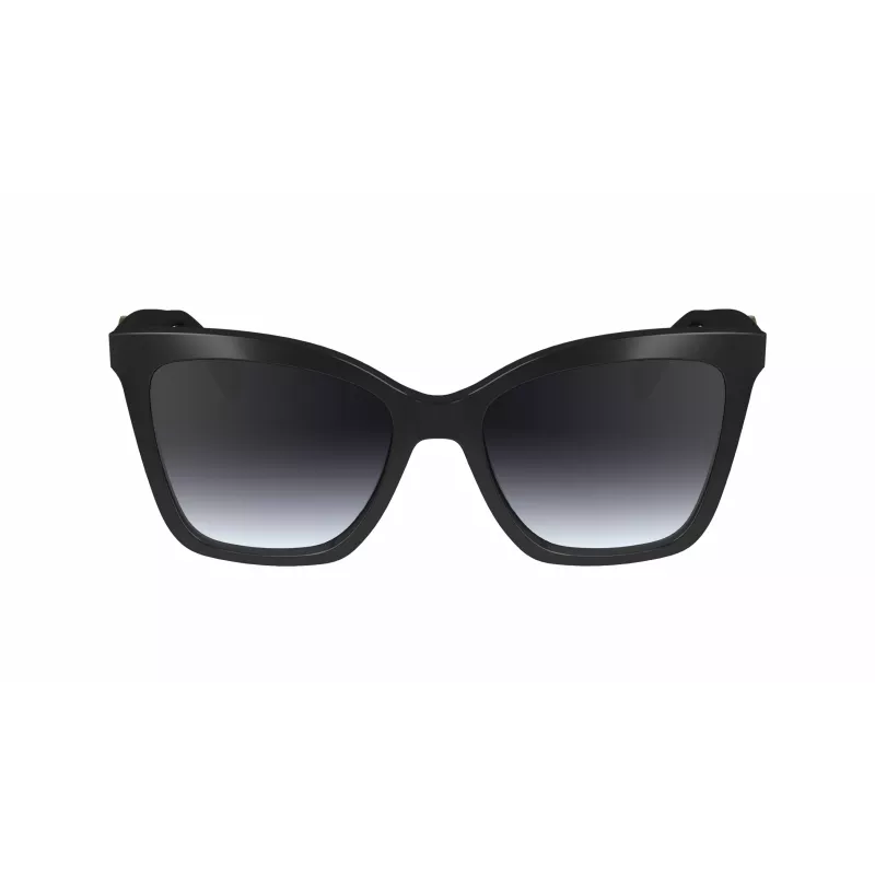 LONGCHAMP LO742S-001 Moteriški akiniai nuo saulės - Juodas rėmelis, Gradientiniai pilki lęšiai, 54 mm