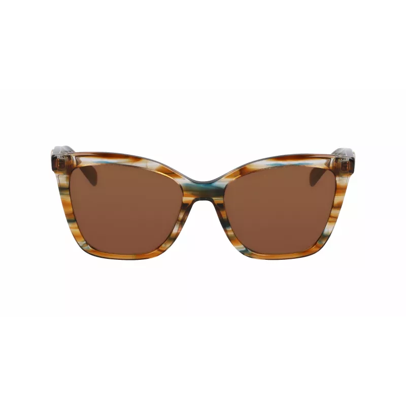 LONGCHAMP LO742S-N-211 Moteriški kvadratiniai acetatiniai akiniai nuo saulės Havana rudi gradientiniai 54mm