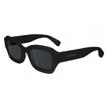 LONGCHAMP LO749S-001 Moteriški akiniai nuo saulės - Juodas rėmelis, pilki lęšiai, 50 mm