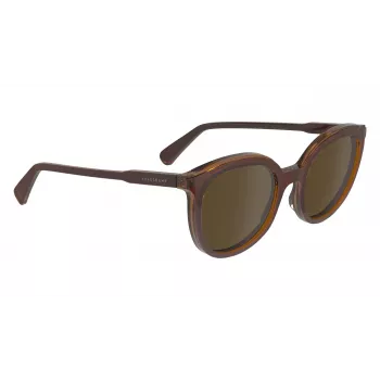Longchamp moteriški drugelio formos akiniai nuo saulės LO739S5020206 Rudi acetatiniai rėmeliai Rudi gradientiniai lęšiai 50/20/140 mm