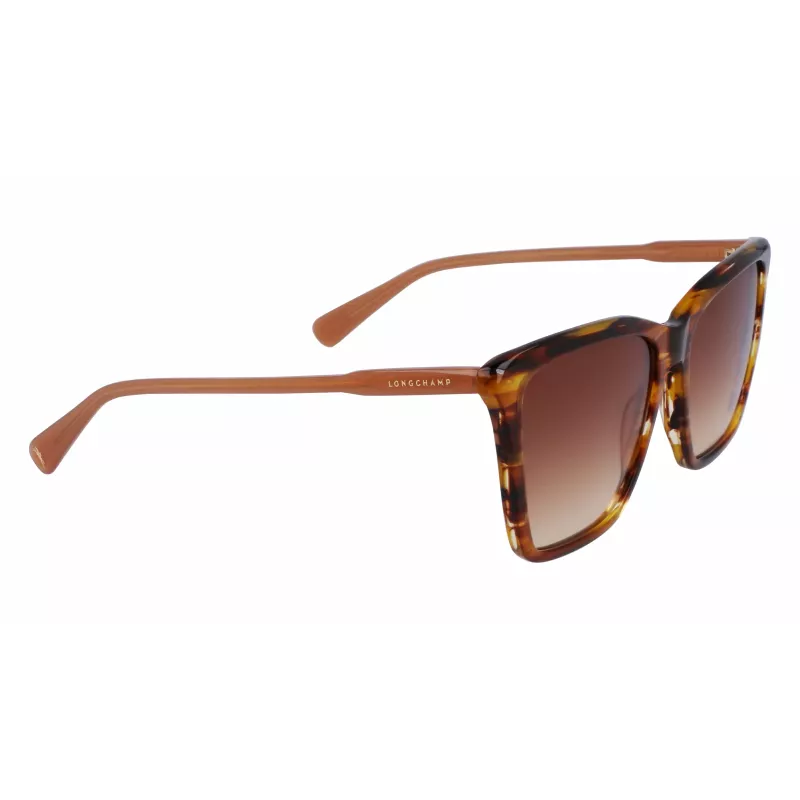 LONGCHAMP Moteriški akiniai nuo saulės LO719S-238 Havana Acetate Square Frame Brown Gradient Lens 56mm