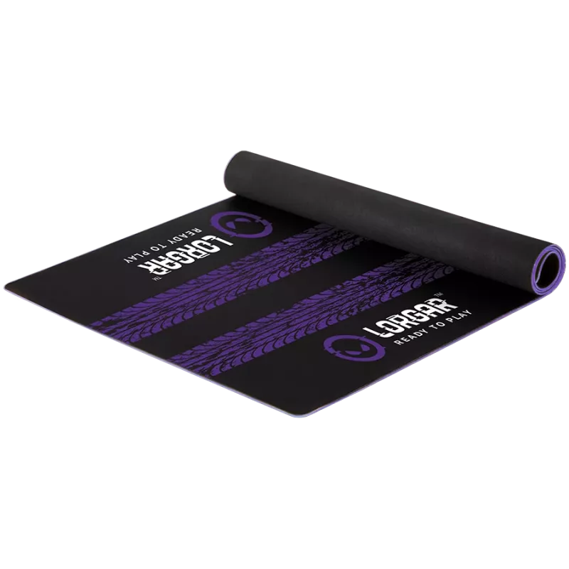 LORGAR RX1FM Sim Racing Floor Mat Advanced, Stitched Edge, 1700x700x3 mm, Juoda/Violetinė