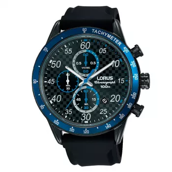 Lorus Vyriškas Kvarcinis Analoginis Laikrodis RM337EX9 Mėlynas Ciferblatas Ruda Odinė Juosta 43mm