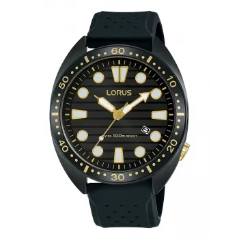 Lorus Men's Quartz Watch RH927LX9 42mm Stainless Steel Black Dial