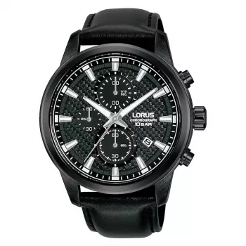 Lorus RM333HX9 Vyriškas kvarcinis analoginis laikrodis 43mm nerūdijantis plienas juodas ciferblatas