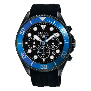 Lorus RT323GX9 Vyriškas kvarcinis laikrodis 45mm Nerūdijančio plieno juodas ciferblatas apyrankė