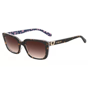 LOVE MOSCHINO moteriški akiniai nuo saulės MOL042S086F3H - Havana rėmelis iš acetato, rudi gradientiniai polikarbonato lęšiai, 53/17/145 mm