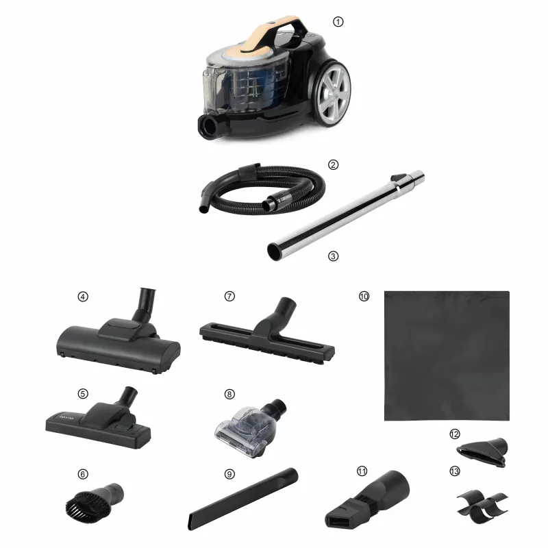 Lovio LVCVC003 VacuuFlex L Plus Nešiojamas automobilinis dulkių siurblys 12V 120W 5000Pa Juodas