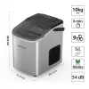 Lovio LVIM001SL Crystal Ice namų ledo gaminimo aparatas - 12 kg/24h, 2,2 l talpa, sidabrinis/juodas