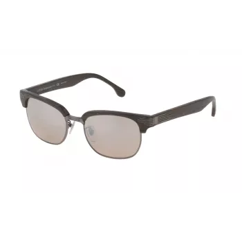 LOZZA SL2253M52568X Unisex akiniai - Havana acetato rėmelis, žali polikarbonato lęšiai, UV400 apsauga, 52 mm