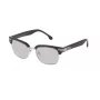 LOZZA SL2253M52579X Unisex stačiakampiai akiniai nuo saulės - blizgantis juodas acetato rėmelis, pilki gradientiniai polikarbonato lęšiai, 52 mm lęšio plotis, 100% UV400 apsauga