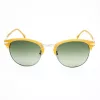 LOZZA SL2293M-579V Vyriški kvadratiniai akiniai nuo saulės Havana acetato rėmelis žali polikarbonato lęšiai 52mm