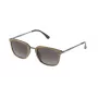 LOZZA SL4028M520ANB Unisex stačiakampiai akiniai nuo saulės - juodas acetatinis rėmelis, pilki polikarbonatiniai lęšiai, UV400 apsauga