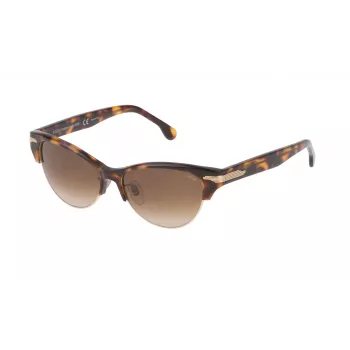 LOZZA moteriški katės akies akiniai nuo saulės SL4071M5309AJ - Havana acetato rėmelis, pilki gradientiniai lęšiai, UV400 apsauga