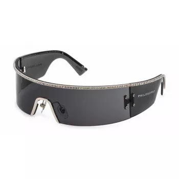 LOZZA moteriški stačiakampiai acetatiniai akiniai nuo saulės SL2372S990579 Juodi/Pilki UV400